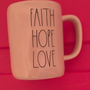 Rae Dunn Pink Faith Hope Love Mug